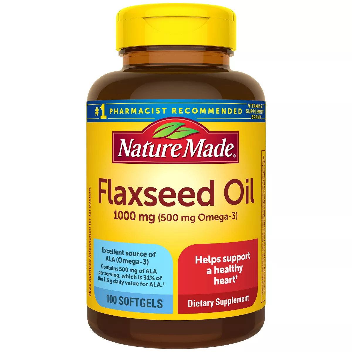 Flaxseed Oil 1, 000 Mg Softgels By Nature Made - 100 Ea